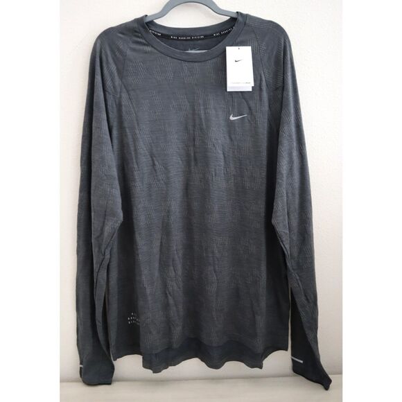 Nike Run Division FZ1125-010 Men's XL Black Therma-Fit ADV Wool Blend Shirt - Picture 1 of 10